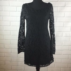 Floral lace overlay dress